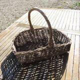 Old Rectangular Light Wicker Basket
