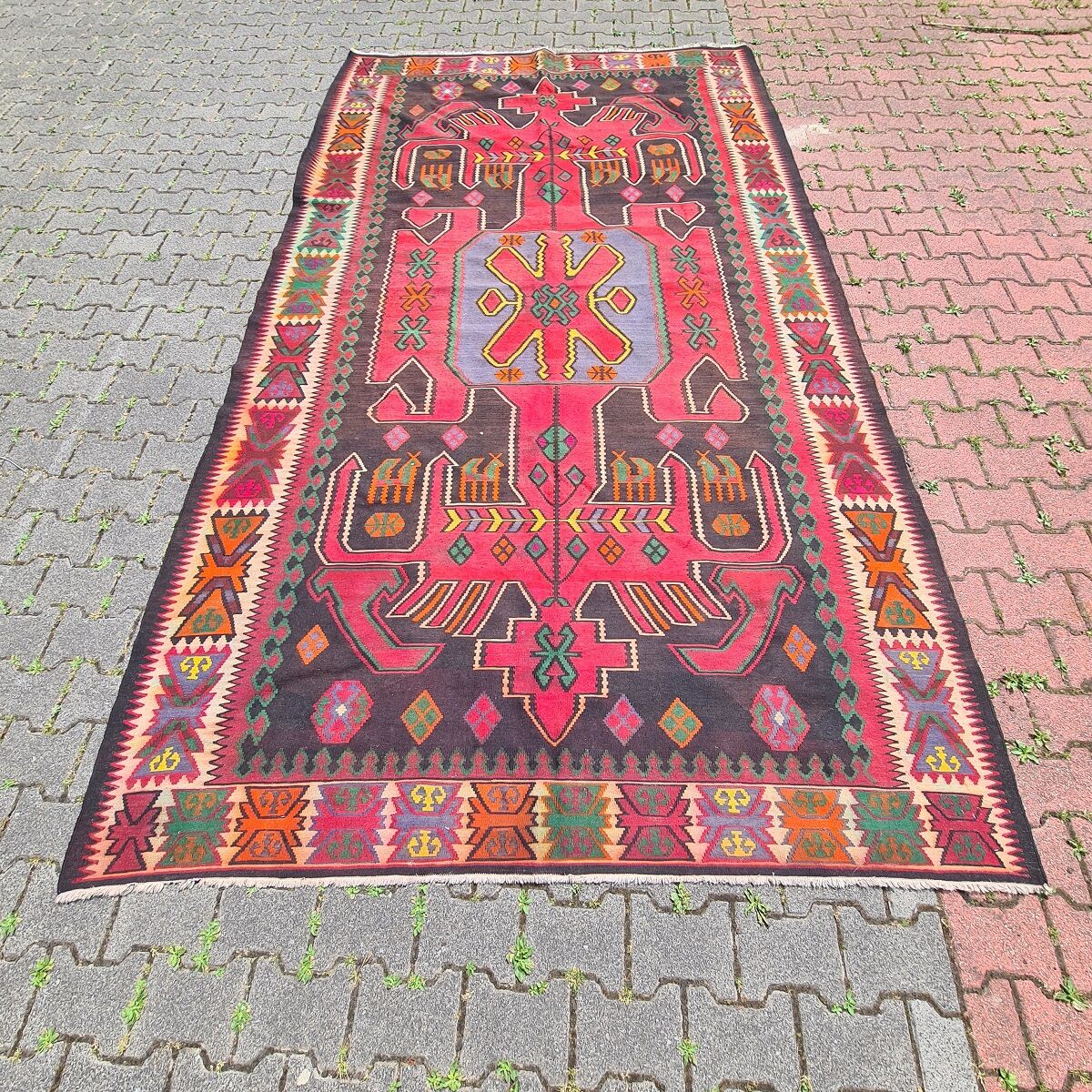 Turkish Kilim rug 1960s 1970s 205x360cm