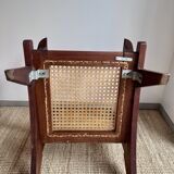 Reconstruction armchair in teak and caning
