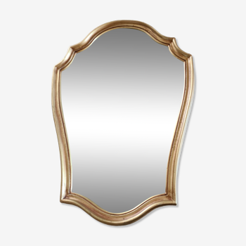 Ancien miroir doré en bois vintage, 56x38 cm