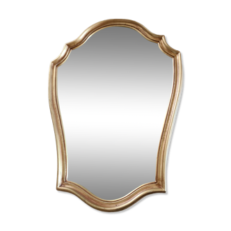 Ancien miroir doré en bois vintage, 56x38 cm