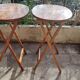 Oval teak wooden folding boat table 1970 Wooden side table sold individually