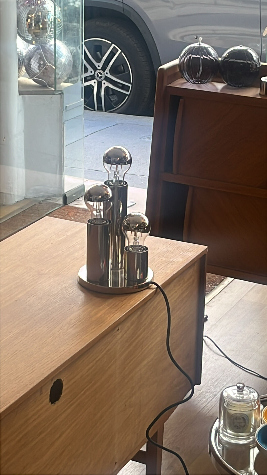 Space Age chrome table lamp – Attributed to Gaetano Sciolari for B