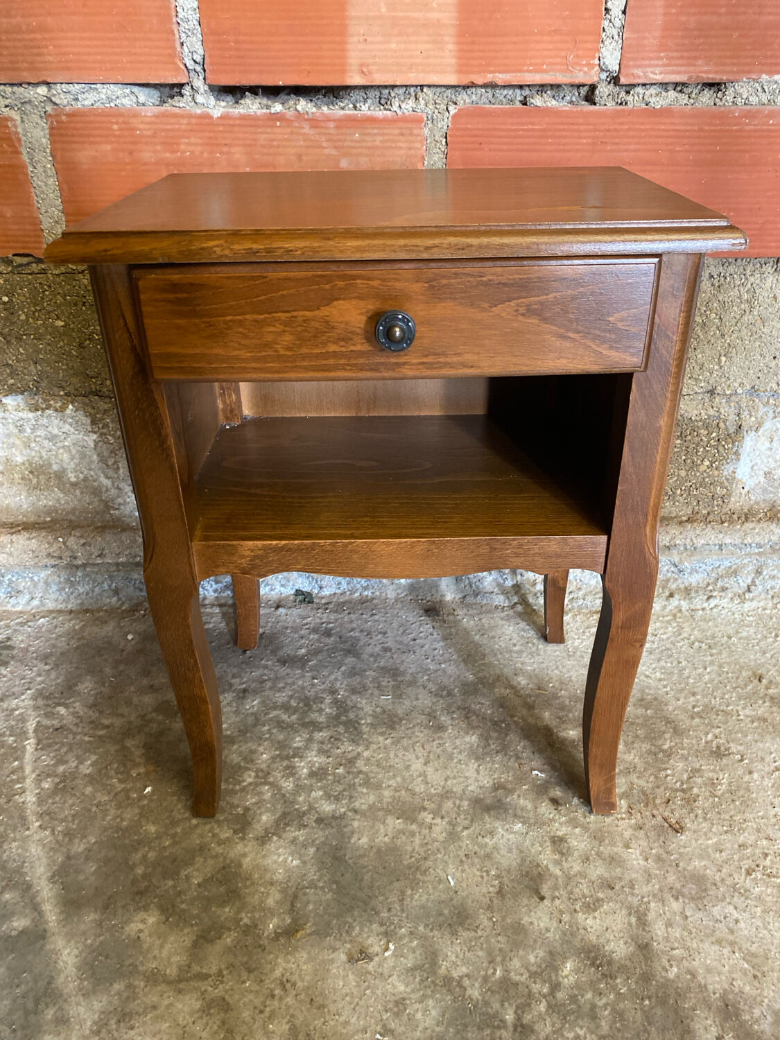 Chevet Table Nuit Style LOUIS XV Bois Tiroir + Case Vintage