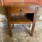 Louis XV Style Nightstand Table Wood Drawer + Vintage Case