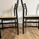 Ensemble de 4 chaises noires italiennes 1970s