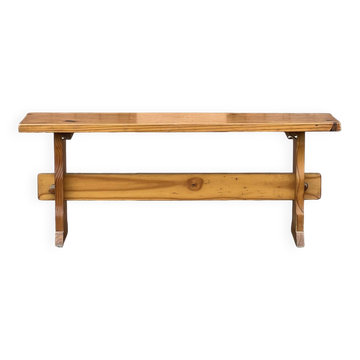 Solid wood bench, French craftsmanship, 113cm
