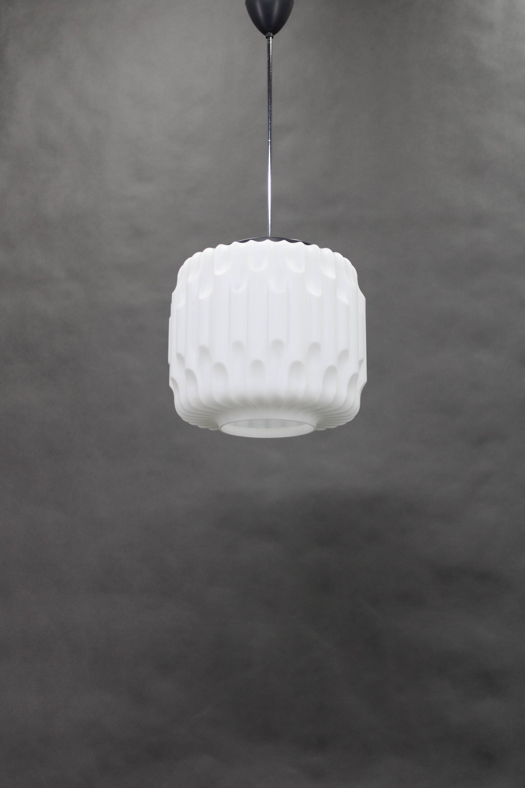 1970s Glass Pendant Light, Czechoslovakia