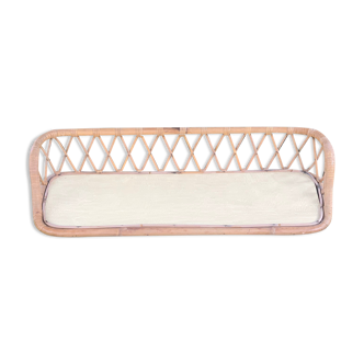 Antique rattan wall shelf
