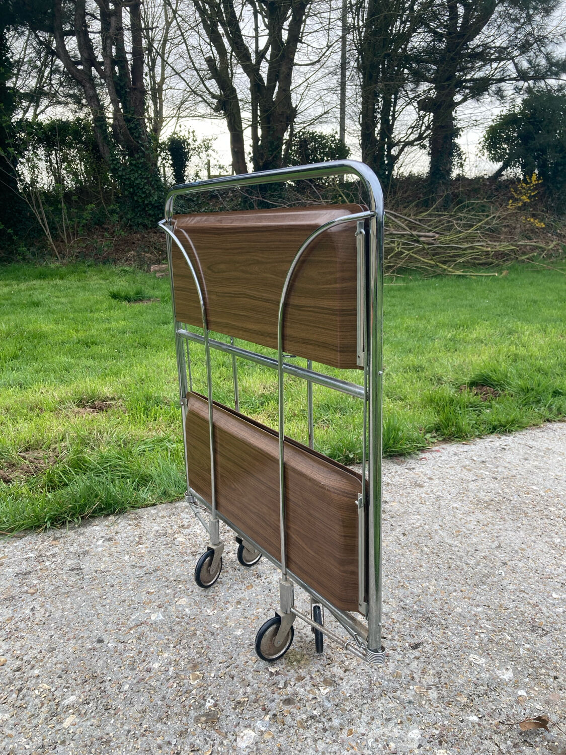 Folding Formica trolley/serving table