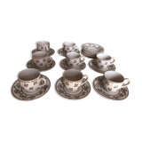 Lot including 9 coffee cups + photo subcup 1, 2.3; Collect "Petite Fleur" JOHNSON BROTHERS.