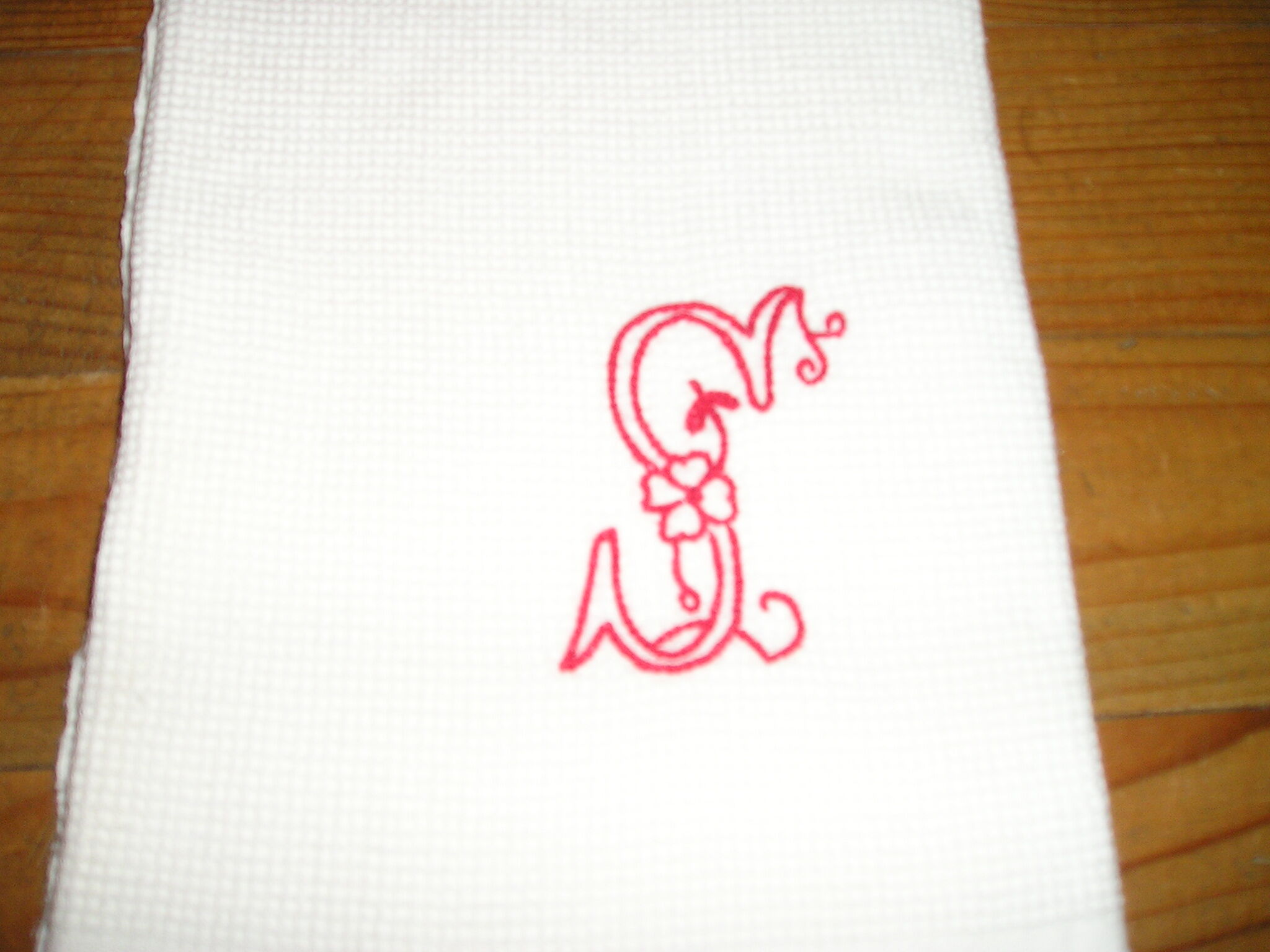 Lot of 9 honeycomb, S cross stitch Monogram towels