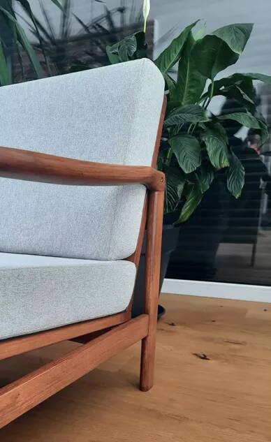 Original Baczyk Scandinavian armchair, 1960s, renovation, teak.