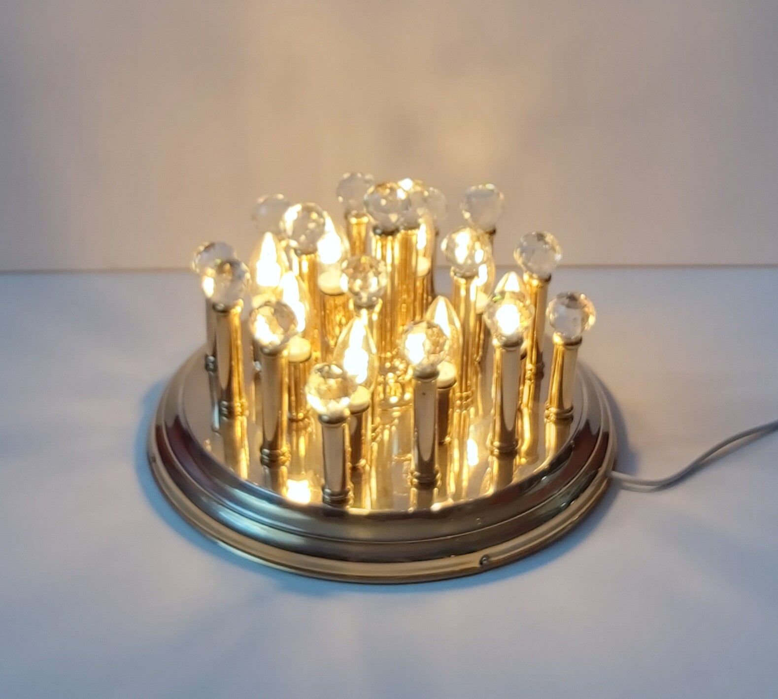 Brass plafond with Swarovski crystals, 1970s