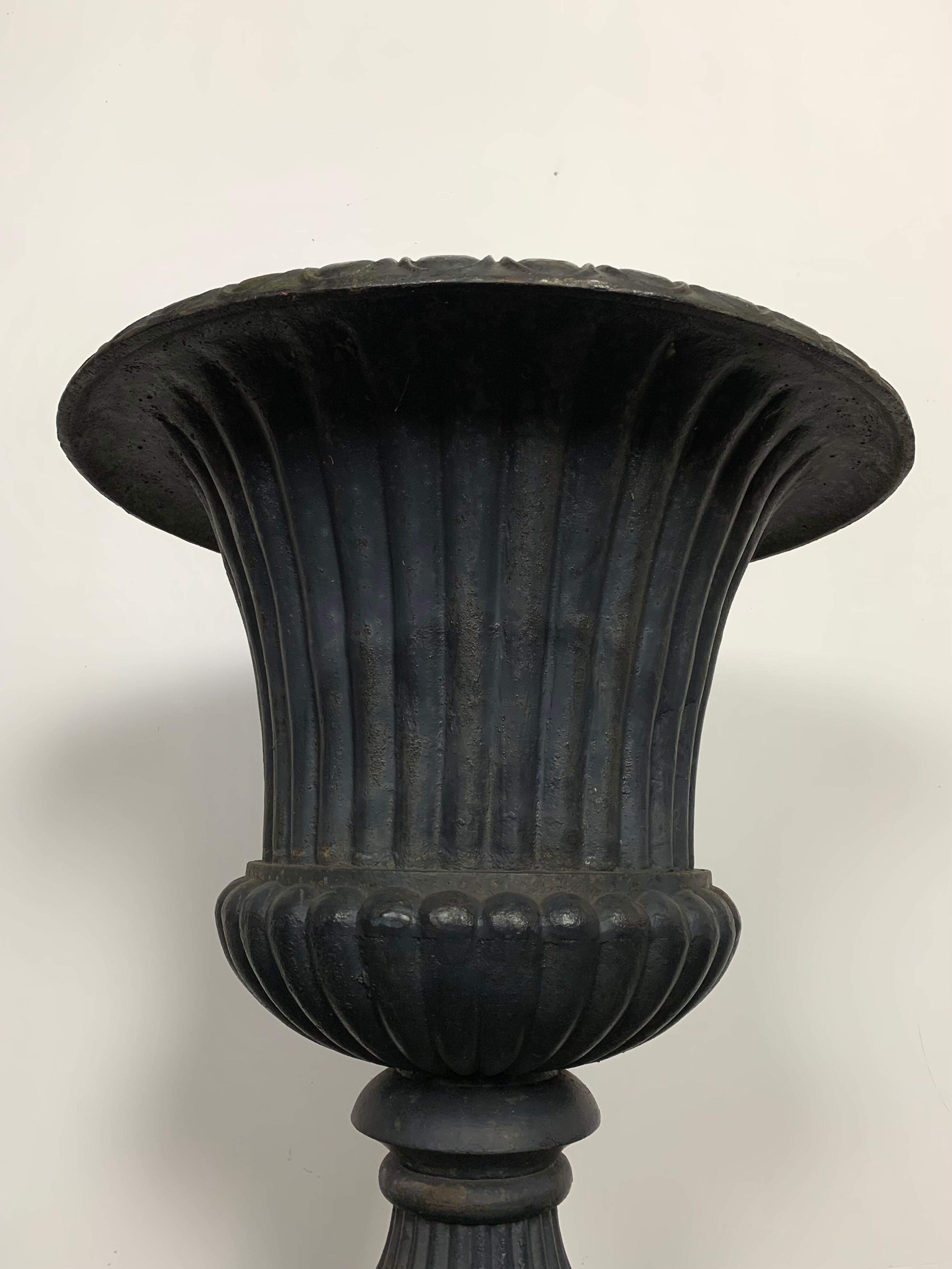 Cast iron garden vase