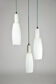 Vintage italian chandelier with 3 glass pendants, 1960s