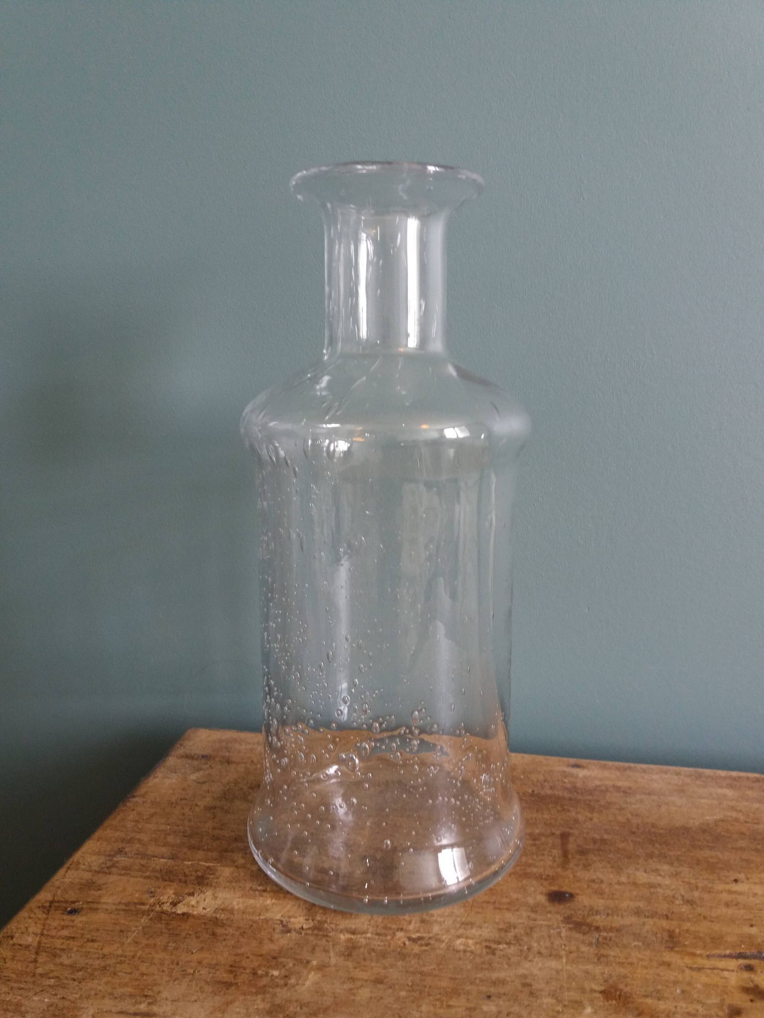 Bouteille vase carafe en verre bullé