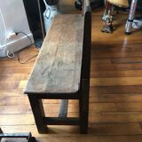 Old solid wood back bench