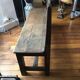 Old solid wood back bench