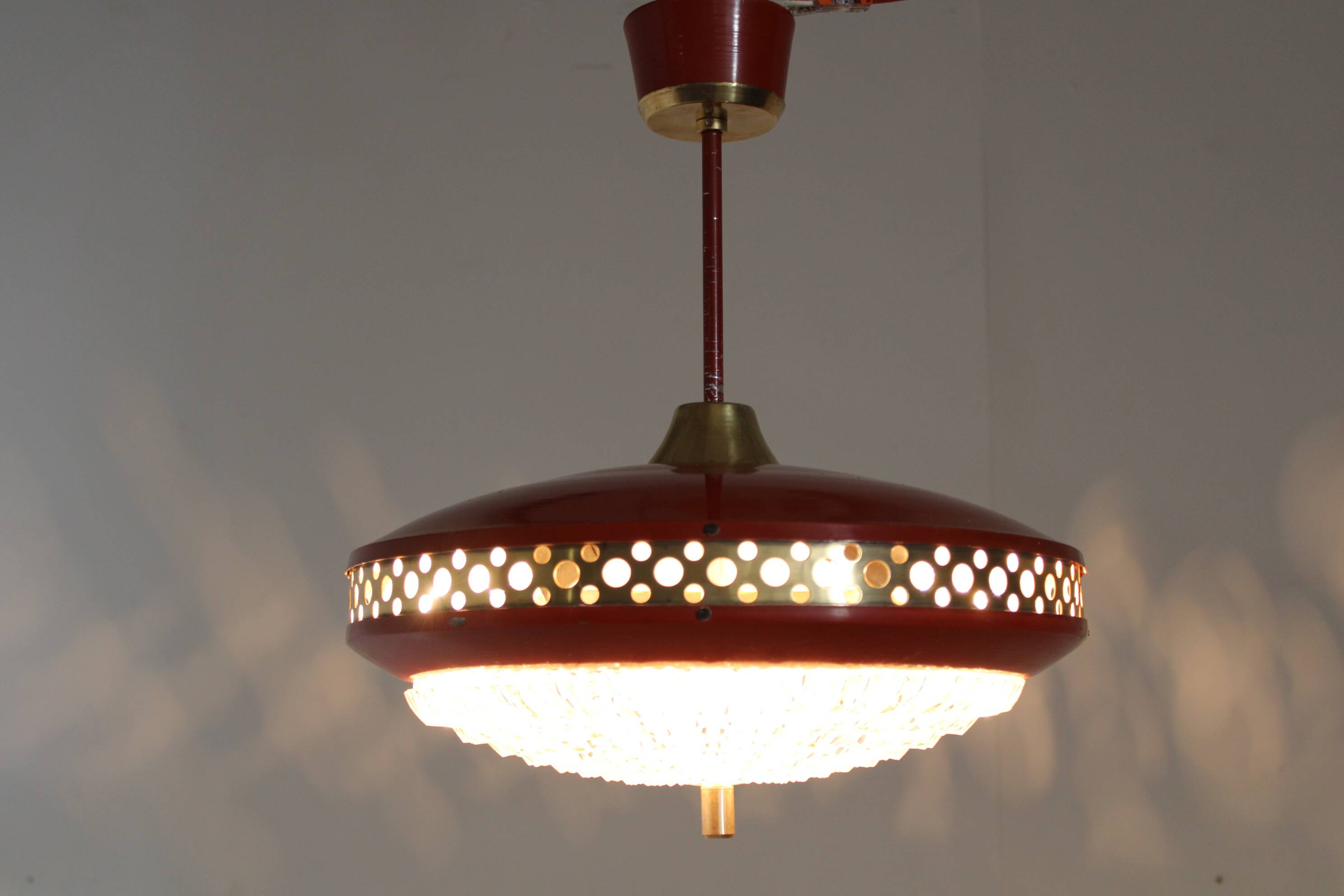 1970s space age metal pendant by ludib bratislava, czechoslovakia