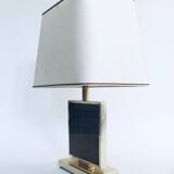 Hollywood Regency Style Gold Square Table Lamp, 1970s
