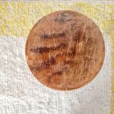 Modernist farm stool with screw legs