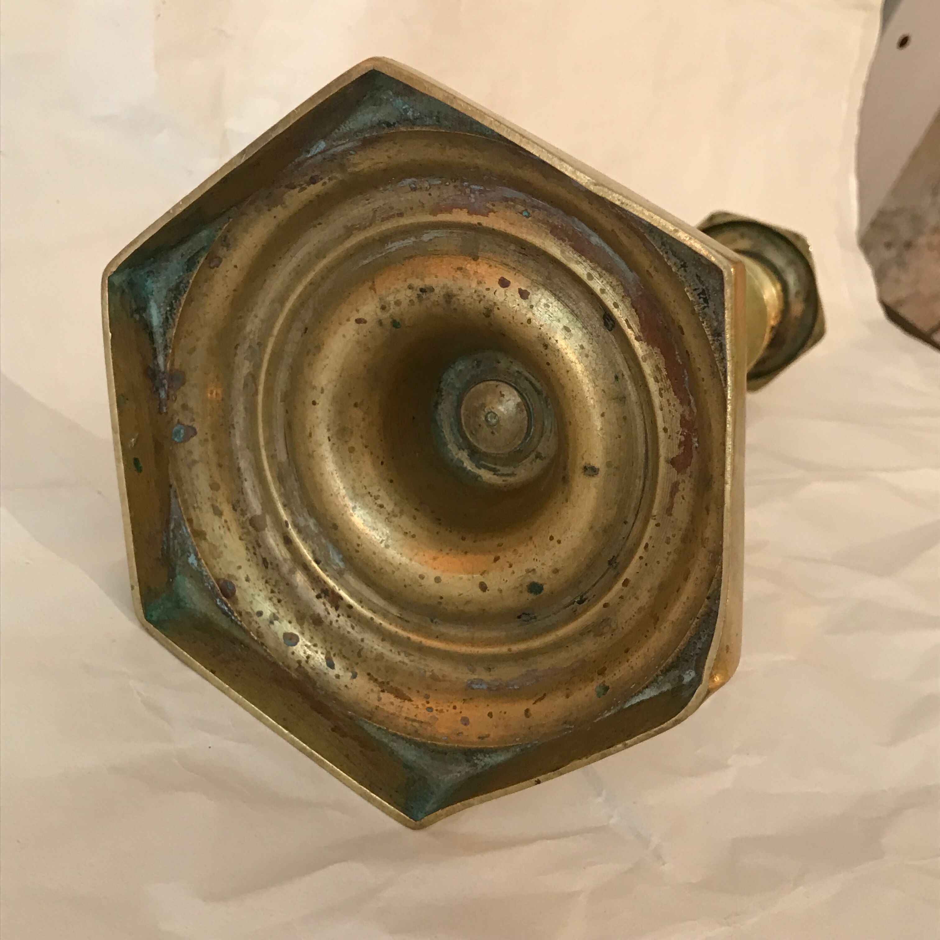 Brass candlestick nineteenth 28 cm