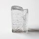 Mid-century Single Flower Textured Glass Block Bud Vase / Germany / 1960s
