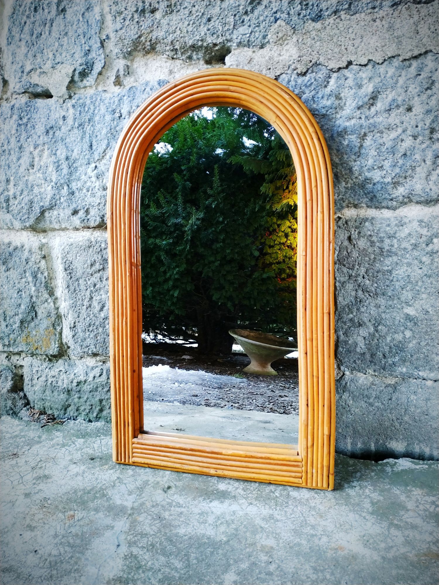 Rattan mirror 35x60cm