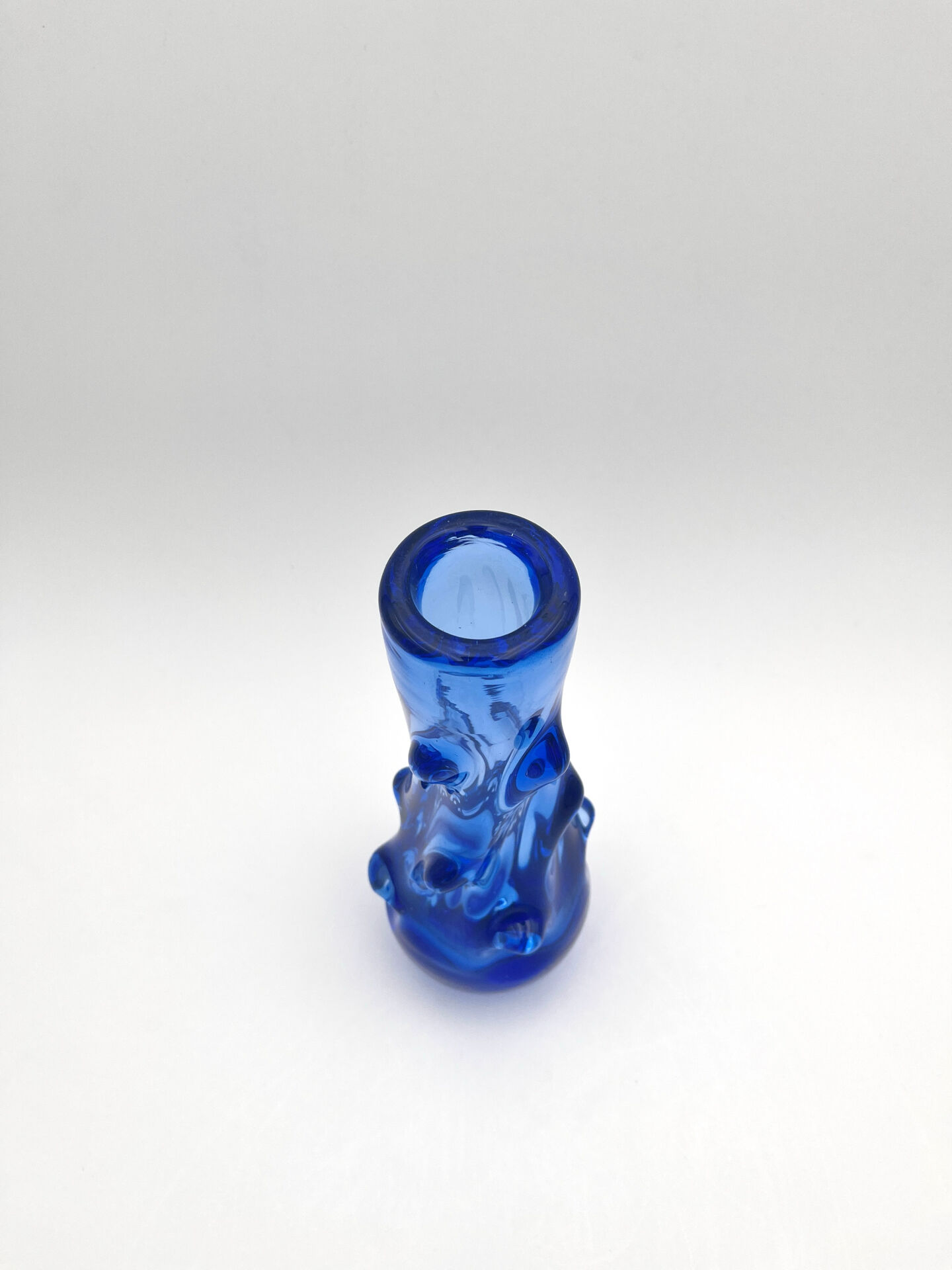 Vase Jan Beránek Chribska Art Glass Blue 27cm 1.68kg Mid-Century