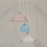 Triple frosted glass pendant light