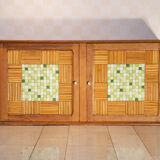 Row in oak, bamboo and mosaic