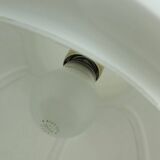 Large glashuette limburg pendant light white flower shaped opaline glass shade