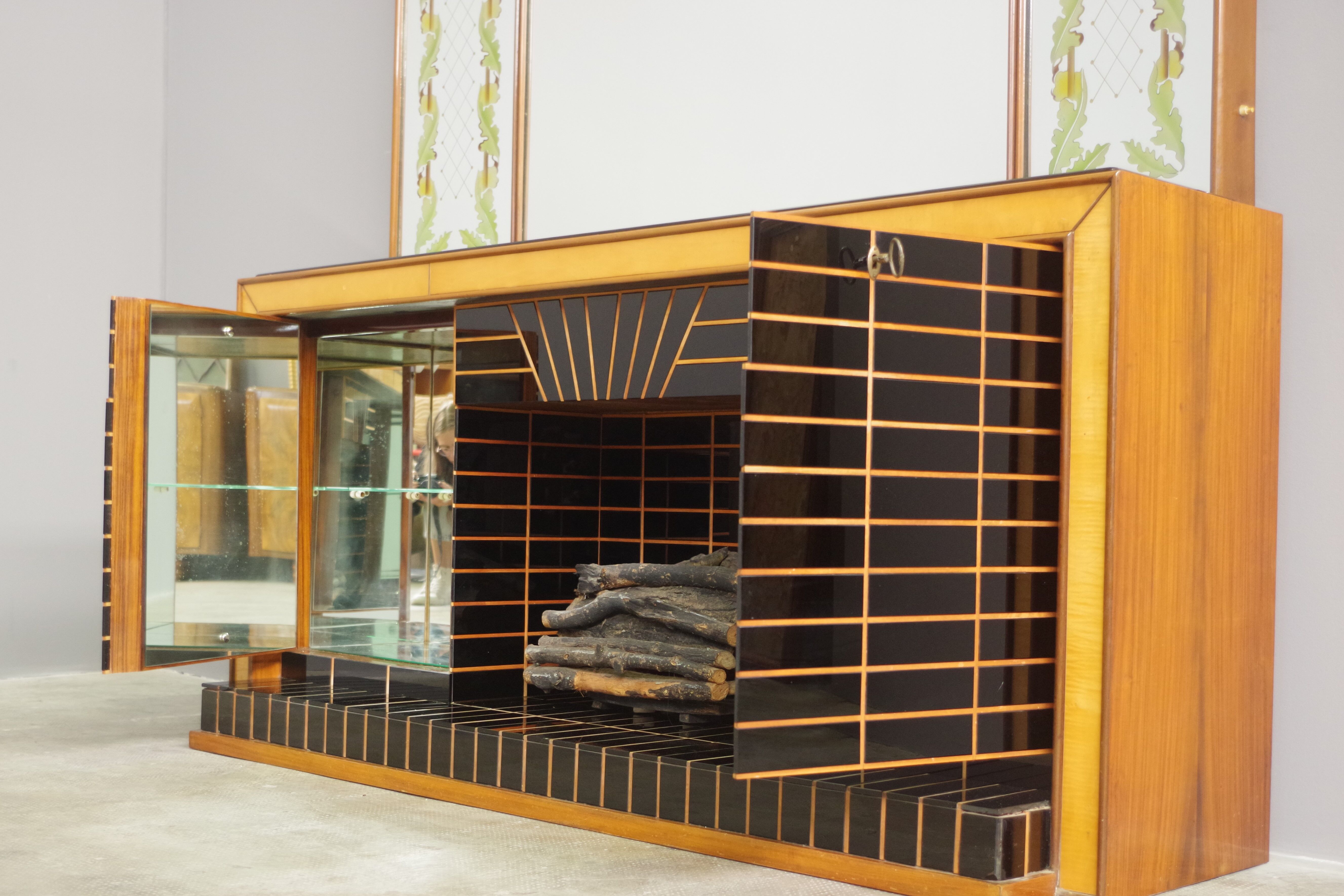 Sideboard with mirror by Luigi Brusotti, 1940