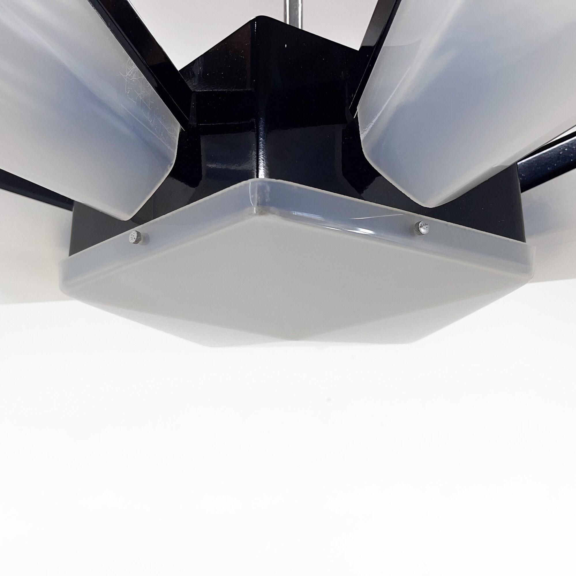 Mid-Century Plastic and Metal Chandelier by Lidokov, Czechoslovakia