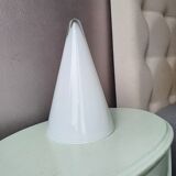 All glass white cone table lamp, 80
