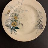 12 old polychrome flat plates Jules Vieillard Bordeaux, 19th century