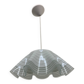 Lampe suspendue minimaliste en verre plié du milieu du siècle, années 1980