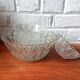 Dessert set, bowls and salad bowl in vintage textured glass