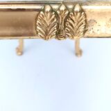 Midcentury White Plastic Seat Ottoman with Cast Brass Legs, Italy