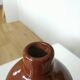 Vintage Brown Glazed Ceramic Vase: Tall Minimalist Bottle Form