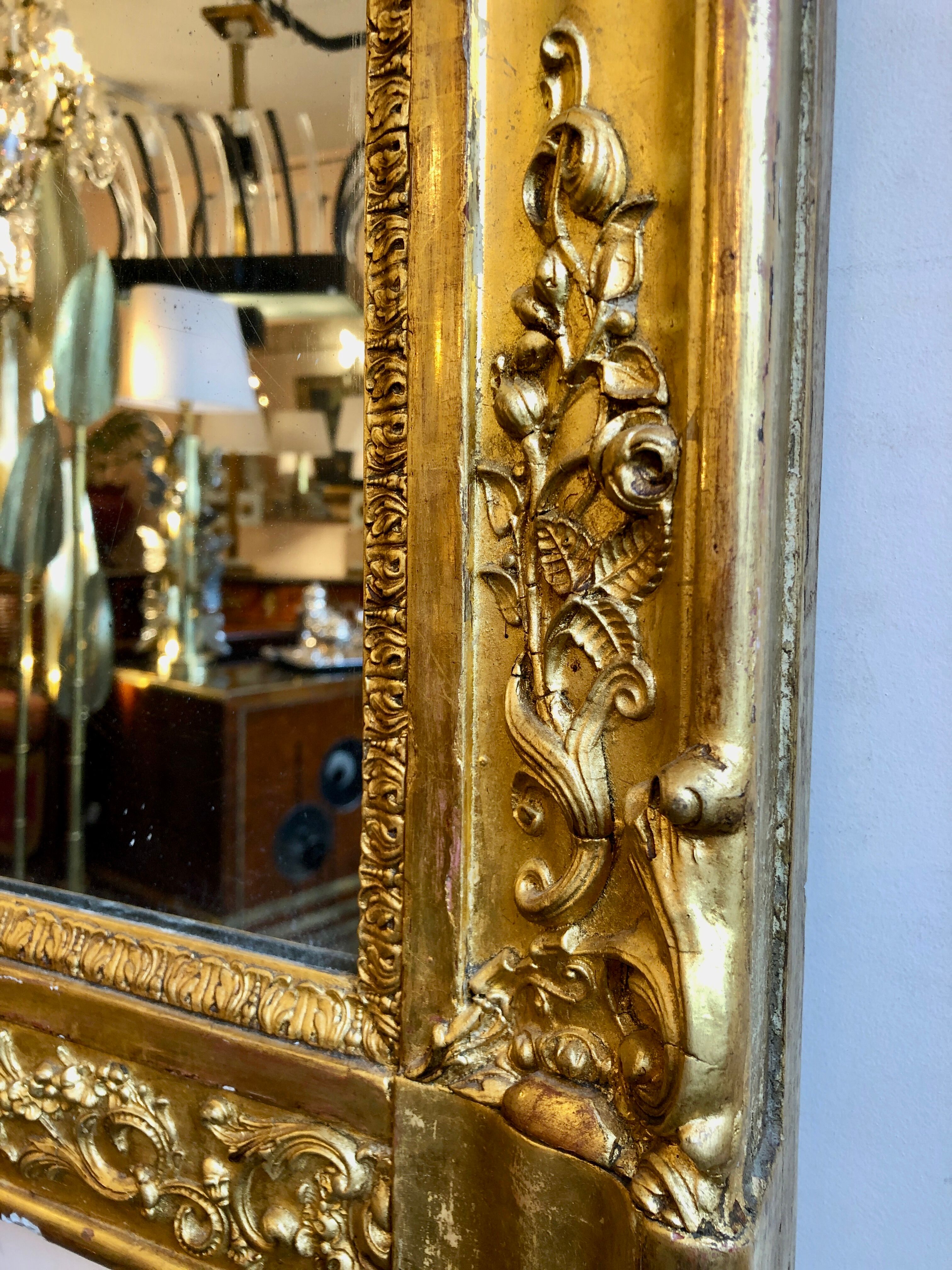 Golden wooden mirror, 19th century