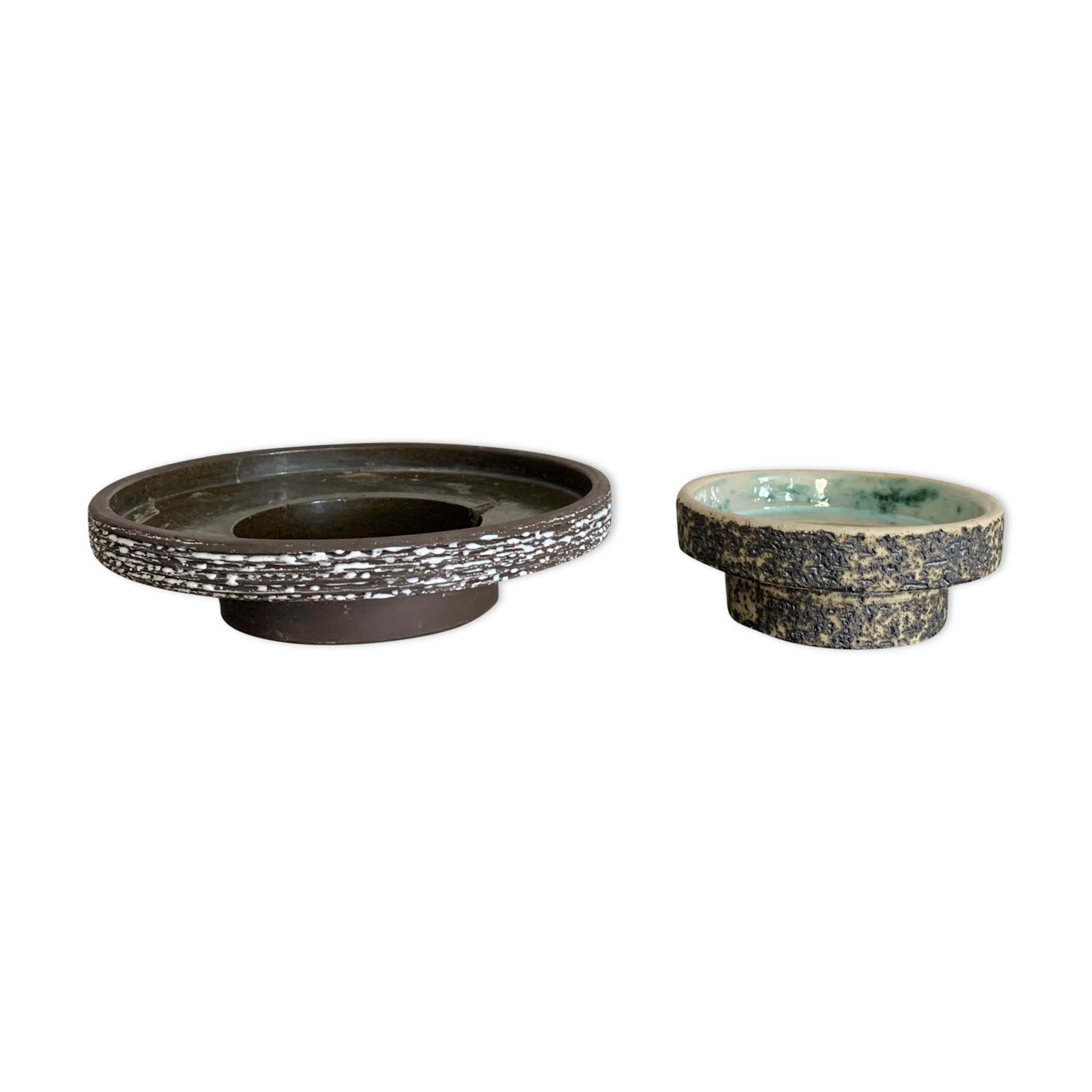 Duo caches vintage ceramic pots 50s