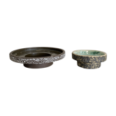 Duo caches vintage ceramic pots 50s