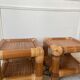 Pair of 70s bamboo bedside tables