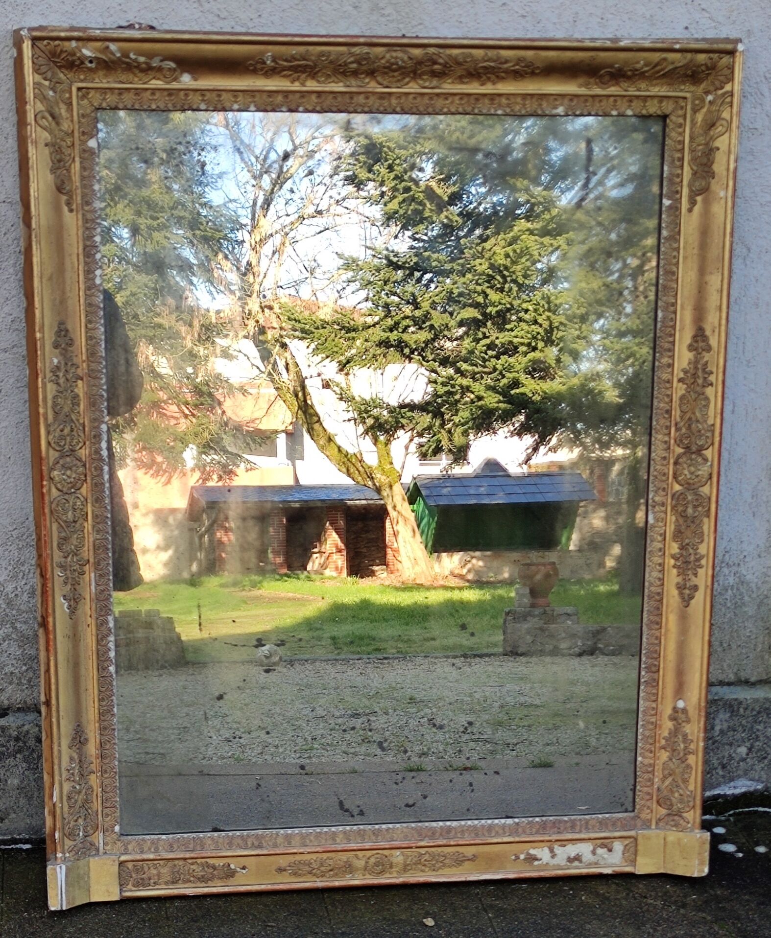 Ancien miroir doré 19 ème