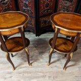 Pair of Louis XV style bedside tables in marquetry