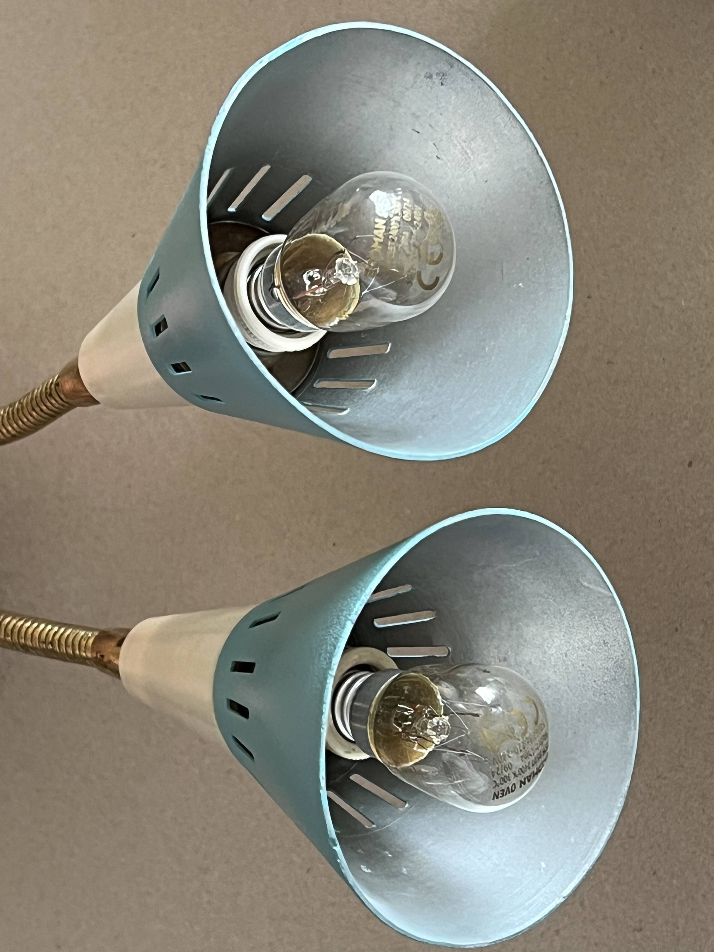 Pair of vintage Stilnovo style wall lights, 50-60s