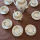 Antique coffee service in longwy porcelain – floral decoration and gilding –