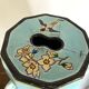 Large Japanese-style garden stool in turquoise glazed ceramic.